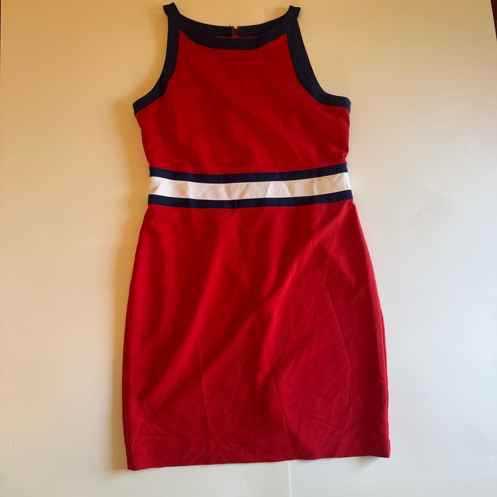 Banana‎ Republic Red and Navy Mini Dress